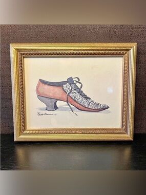 VINTAGE Peggy Abrams Antique Shoes Wall Art